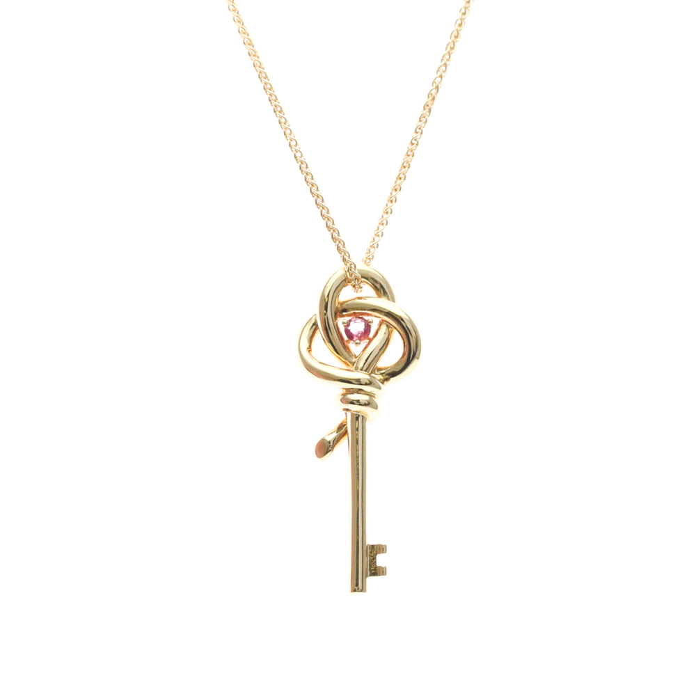 Tiffany Knot Key Necklace 1P Pink Sapphire Pink Gold (18K) Sapphire Men,Women...